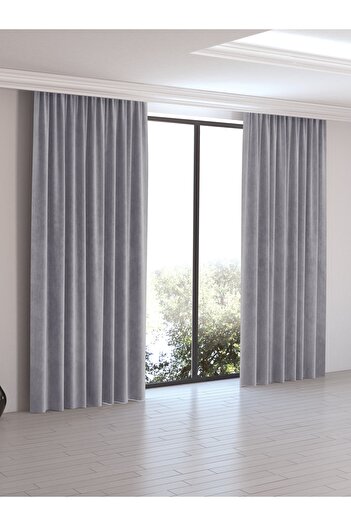 Perle Home Daily Series Gray Color Island Background Curtain