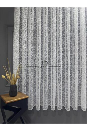 rendecioğlutekstil Tulle Curtain Paw Pattern Knitted Fabric (Compatible for Short Glasses)