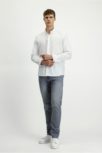 Kiğılı Long Sleeve Regular Fit Oxford Button Collar Cotton Shirt