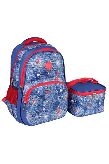 Bliss Spiderman Patterned Boys' Primary School Bag Thermal Lunch Bag Set of 2