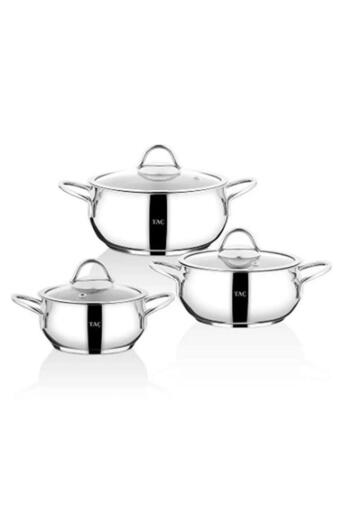 Taç Vitali Induction Base 3-Piece 6-Piece Steel Casserole Set Tac-3459