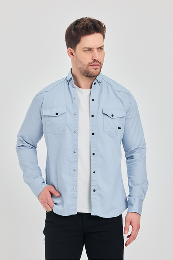 YXC Slim Fit Men's Denim Shirt A.Blue
