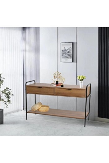 DEC13 Versatile console with a natural wood finish