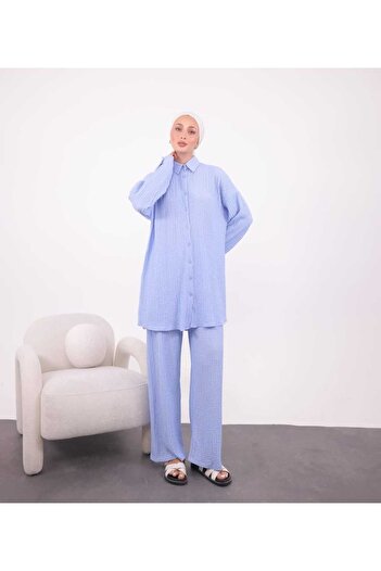 ALMİNA Bubble Fabric Pants Tunic Set