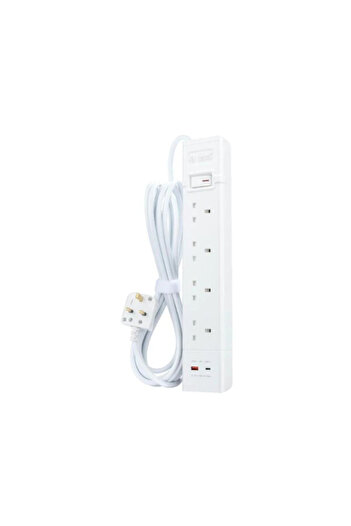 Alfanar High-Quality 4-Outlet 2-USB Extension Cord 5m