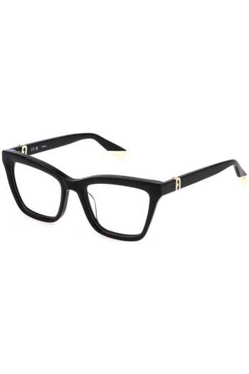 FURLA Women's eyeglasses frames VFU763 0700, Plastic, Black, 51 mm