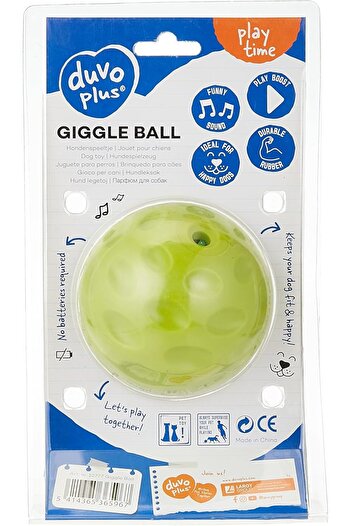 Duvo Plus Duvo+ Dog Toy Giggle Ball 9cm Color: Green