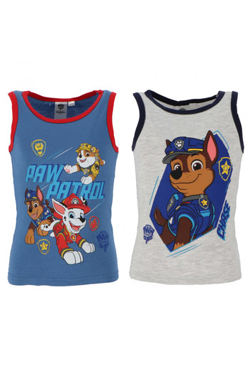 PAW PATROL Set of 2 boys' t-shirts, blue/gray, 122-128 cm, Chase, Paw Patrol