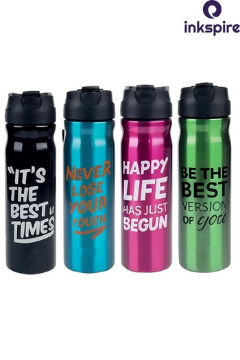 inkspire Motivational Written Steel Flask 500 ml Water Leak Proof Steel Water Bottle with Straw Does Not Smell Student Water Bottle