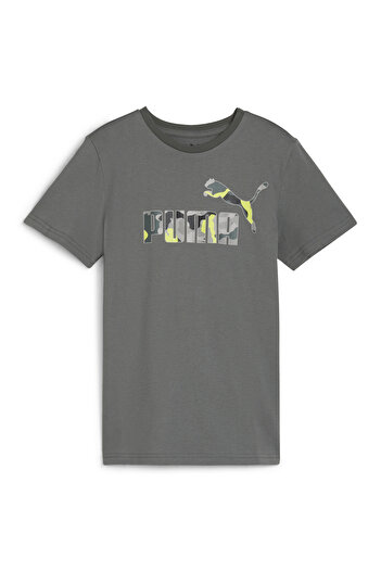 Puma ESS+ Camo Logo Tee - Mineral Grey