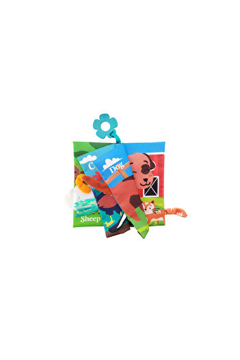 Kikka Boo KikkaBoo Farm tails educational book for children with silicone teething ring, 10 pages with pictures f