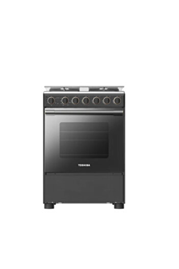 Toshiba Gas Cooking Range 60cm, 4 Gas Burners, Full Safety RLA1-60MG4GE(GMR)-SA Grey/Black