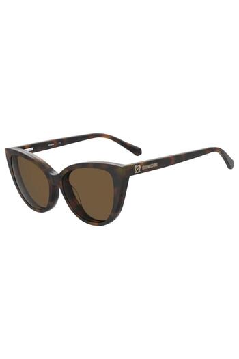 Moschino Clip-on eyeglasses frames Women Love MOL066/CS 05L/70, Plastic, Havana, 46 mm