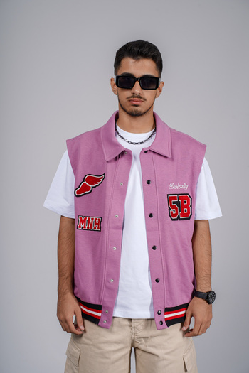 Butik Embroidered Snap Closure Ribbed Unisex Vest