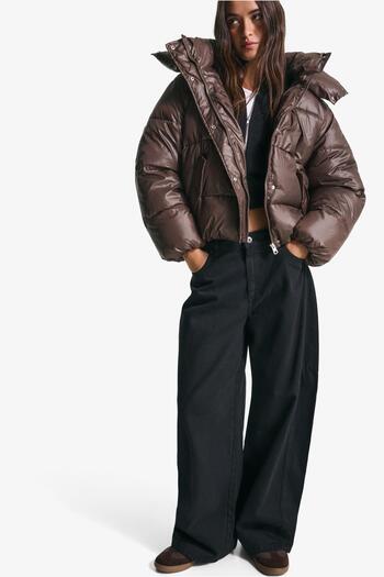 Bershka Puffer jacket with hood