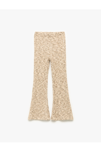 Koton Ribbed Spanish Leg Trousers with Elastic Waist