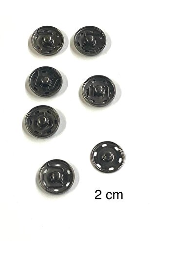 karantuhafiye Metal Snap Fasteners / Coat Cardigan Snap Fasteners / Set of 6 / 2 cm / Anthracite