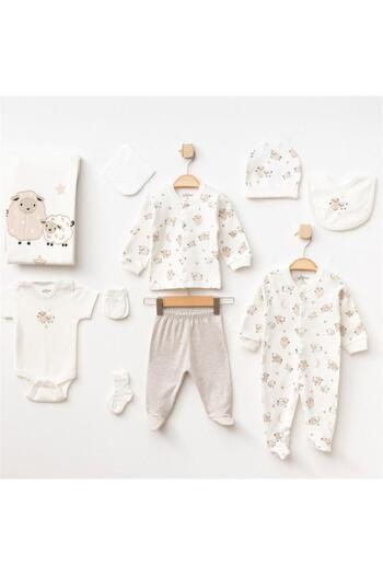 Aziz Bebe 10327 Baby Boy Beige 10-Piece Hospital Release