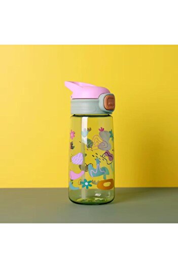 XTRIKE ME Drinking Bottle Colorful Drinking Bottle with Straw for Primary School Children 600 ml Bpa Free