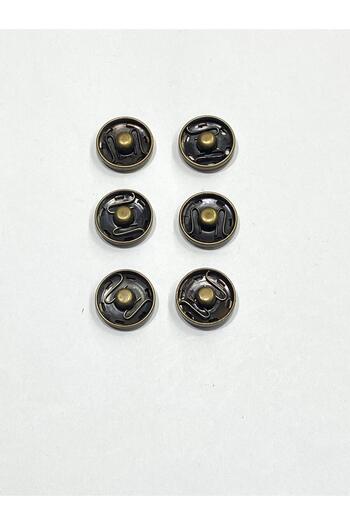 karantuhafiye Metal Snap Fasteners / Coat Cardigan Snap Fasteners / Set of 6 / 1.7 cm / Oxide