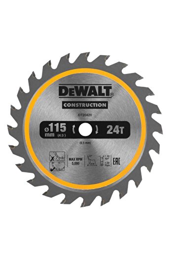 Dewalt - Circular saw blade for wood 115x9.5x1.5mm, 24 teeth [DT20420-QZ]