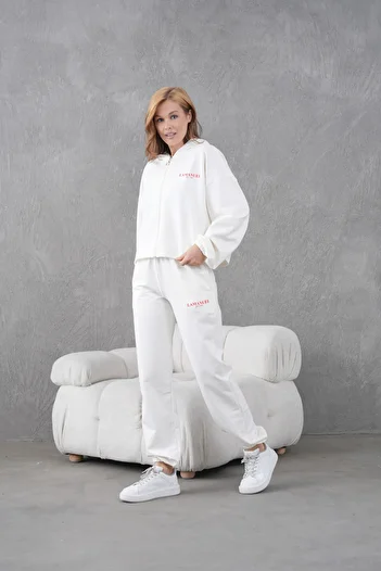 Lamanuel Zippered Adjustable Elastic Printed Hooded Tracksuit Set