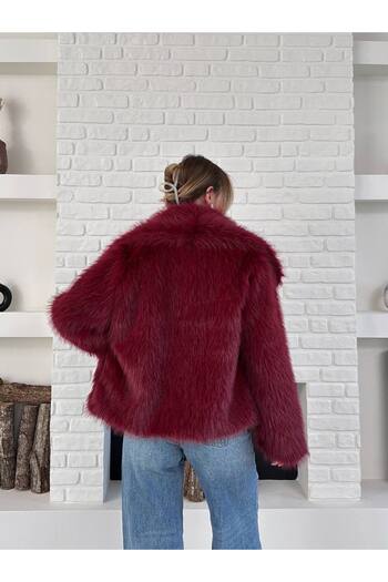 ZF BUTİK Women's Premium Collared Imported Faux Fur