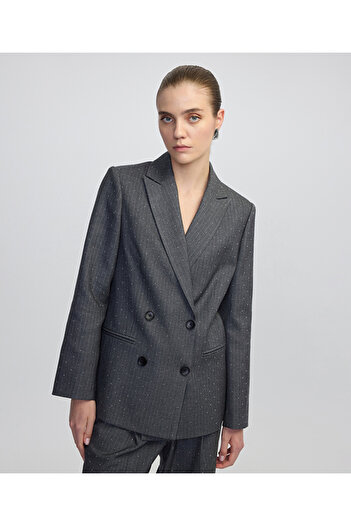 MISS IPEKYOL Hotfix baskılı kruvaze blazer