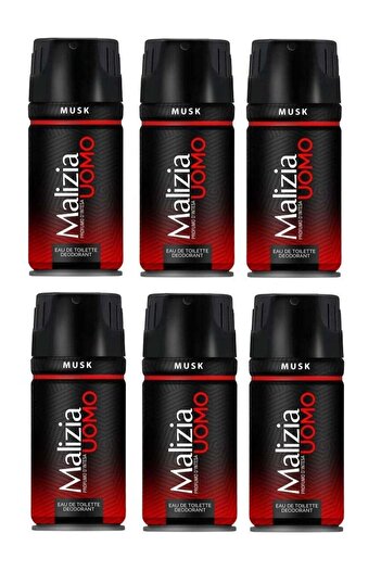 Malizia Musk Deo Deodorant Spray For Men 150ml (Pack of 6)