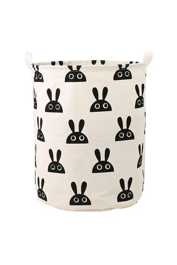dalip Foldable storage basket for toys, rabbit model, 40x35cm, rigid cotton, cream