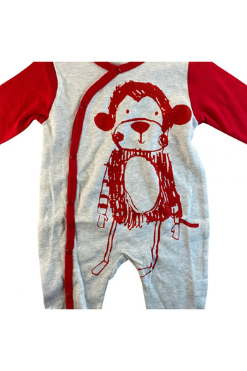 OEM Soft cotton pajama jumpsuit – monkey pattern