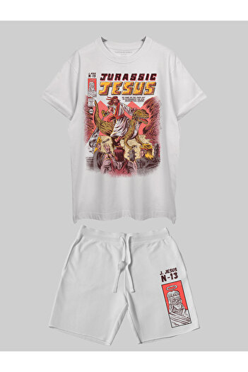 THREADCURRY Jurassic Jesus Printed Co-ord Set for Men & Women