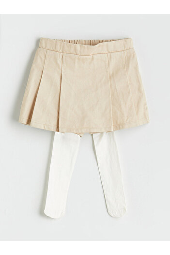 LC Waikiki Lcw Kids Buy Elastic Waist Girls' Skirt and Pantyhose 2-Piece Set