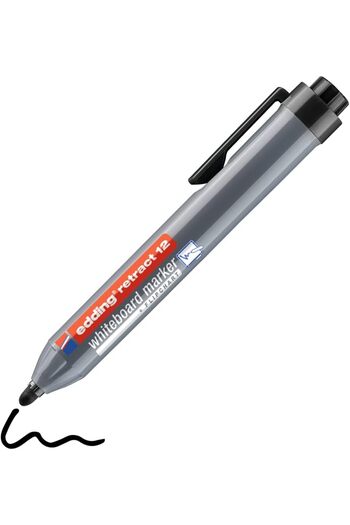 STOREMAX قلم لوح كتابة أبيض قابل للسحب من snShop 12 - أسود - قلم واحد - طرف دائري 1.5-3 مم 467437