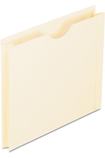 STOREMAX Snshop File Jackets, Letter Size, Manila, 2” Expanding, Reinforced with Thumb Cut