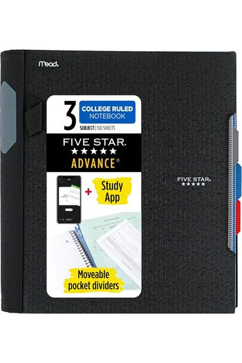STOREMAX Snshop Star Advance Spiral Notebook + Training Practice, 3 Themes, Lined College Paper, 27.9