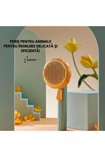 SDEPOT Animal brush, SDEPOT, with leather protection points, orange