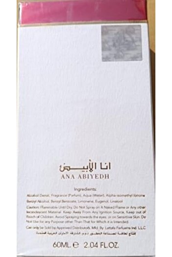 Lattafa perfumes Ana Al Abiyad Rouge Perfume by Lattafa, 60 ml, Unisex
