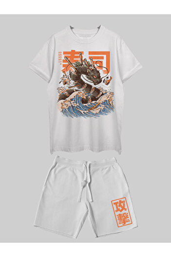 THREADCURRY Sushi Dragon Printed Co-ord Set for Men & Women