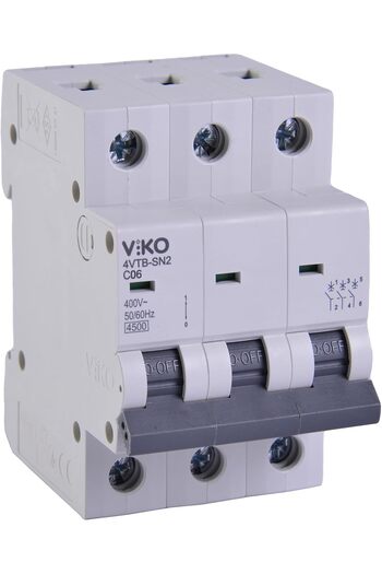 STOREMAX صمام حماية أوتوماتيكي 4VTB-3C06 من سيلبيوست، 4.5 كيلو أمبير، نوع C، 3 أقطاب، 06 أمبير، طراز عصري 266450