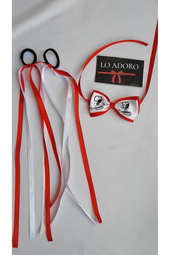 LO ADORO 23 April 2 Pieces 1 Pair Show Bracelet 1 Piece Boy's Ataturk Picture Red and White Bow Tie