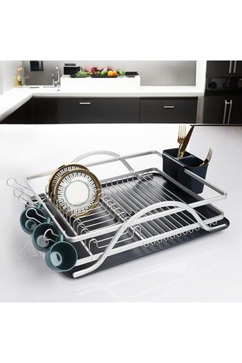 STOREMAX Sellbuyst Premium Series Imported Aluminum Case Dish Rack with Cup Hanger Trendy 266450