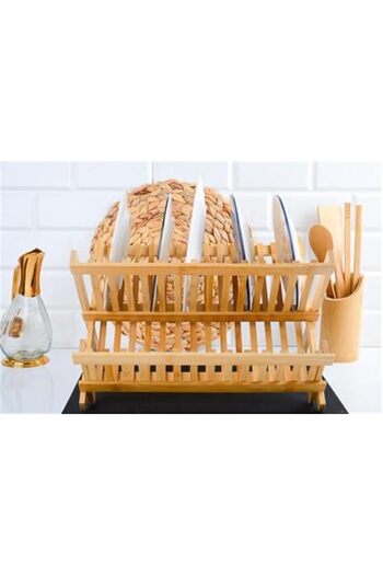 STOREMAX Sellbuyst Kitchen Series Bamboo Foldable Dish Rack - Dish Rack 47X32 cm Trendy 266450