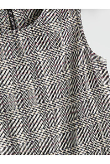 LC Waikiki Crew Neck Plaid Girl's Dress