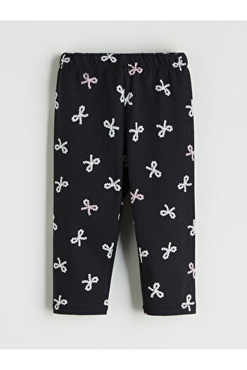 LC Waikiki Girls' Leggings with Elastic Waist and Bow, Pack of 2