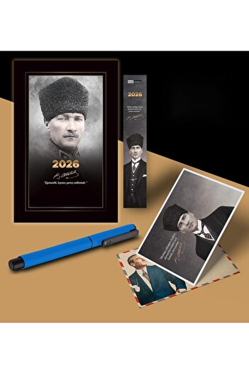 STOREMAX Snshop Commander Ataturk Agenda Bookmark Postcard Pen - Blue 467437