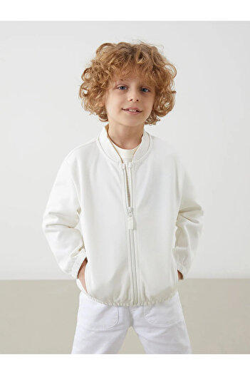 LC Waikiki Lcw Kidsekru Basic Boy's Zippered Sweatshirt