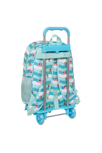 SPONGEBOB School Rucksack with Wheels Stay positive Blue White (33 x 42 x 14 cm)