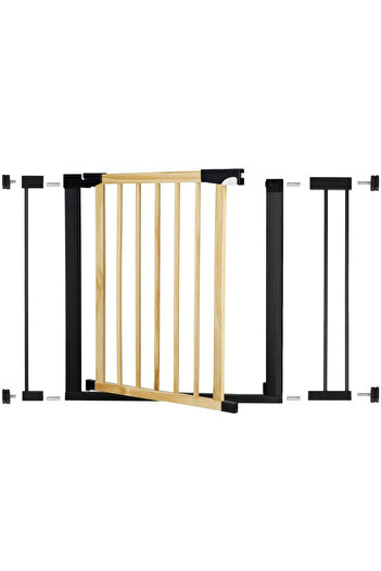SERSIMO Safety Gate for stairs, adjustable, made of wood with steel structure, 96-103cm, black brown