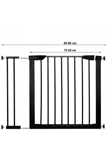 SERSIMO Safety Gate for stairs, adjustable 89-96 cm, made of steel, black